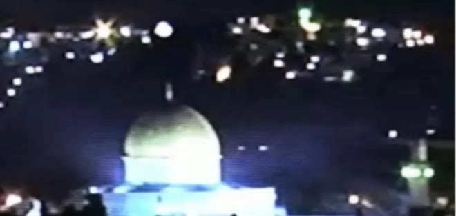 صور - الجسم الغامض الذي ظهر فوق مسجد قبة الصخرة في القدس
