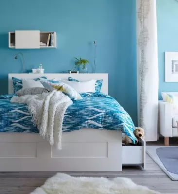 صور - ديكورات وتصميمات اثاث ايكيا لغرف النوم الصغيرة