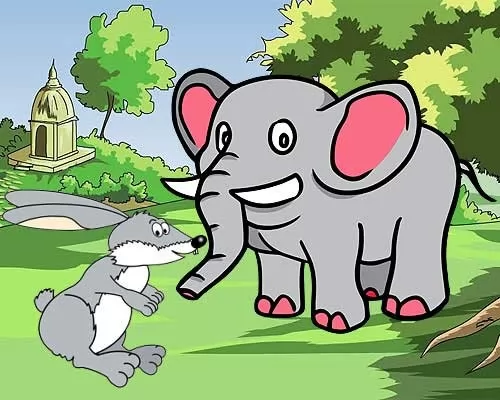 صور - قصص اطفال - قصة الفيل والارنب البري