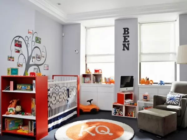 صور - احدث ديكورات غرف الاطفال باللون البرتقالى