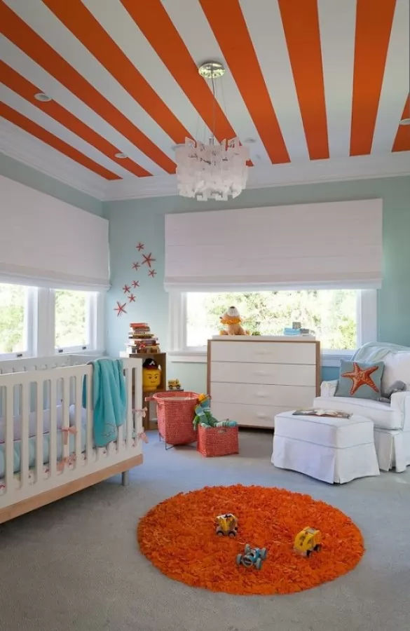 صور - احدث ديكورات غرف الاطفال باللون البرتقالى