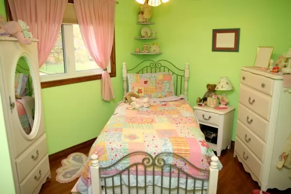 غرف نوم الاطفال باللون الاخضر الطبيعى