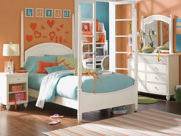 غرف نوم الاطفال باللون البرتقالى