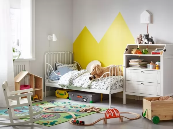 اللون الاصفر المشرق فى ديكورات غرف نوم اطفال 2018