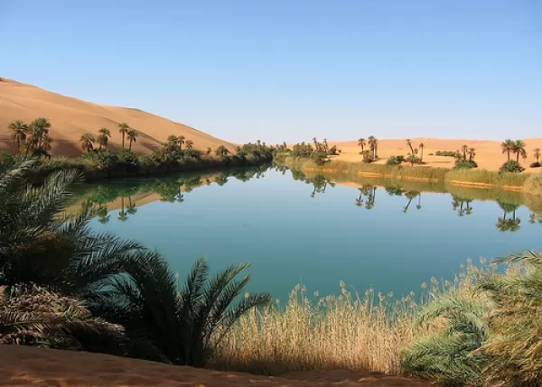واحة أم الماء من واحات الصحراء الجميلة