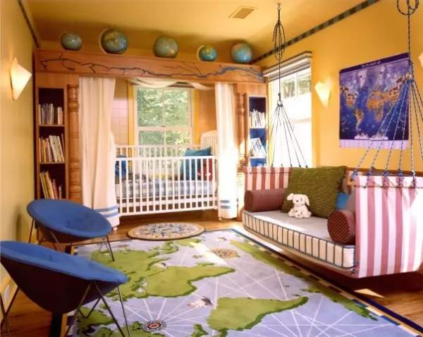 اللون البرتقالي الدافئ في ديكورات غرف نوم الاطفال